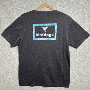Birddogs Large Short Sleeve T-Shirt Tee Charcoal Crew Neck Cotton Blend